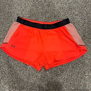 UNDER ARMOUR Women's Coral Orange Athletic Shorts